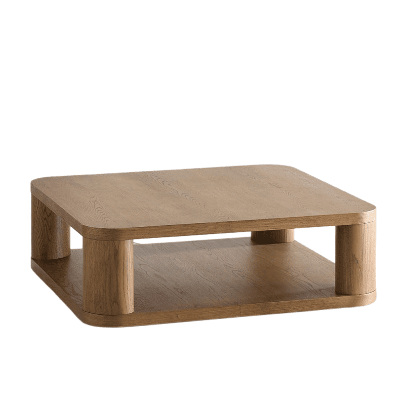Oakhurst Brown Oak Wood 46" Square Coffee Table